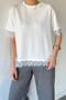 Women's Lace Detailed T-Shirt - 3