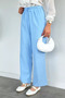 Women's Elastic Waist Linen Trousers - 3