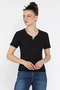Women's Gold Buckle Detailed Self-Line Patterned Blouse - 2