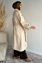 Self-Patterned Belted Hijab Coat - 5