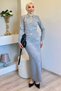 Button Detailed Cardigan Skirt Hijab Knitwear Two-Piece Set (Available in S-M-L Sizes) - 2