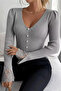 Sleeve Guipure Detailed V-Neck Knitwear Blouse - 3