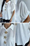 Gülseli Women's Shirt with Elastic Sleeves and Button Accessories - 5
