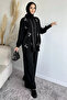 Women's Bead Embroidered Hijab Shirt and Pants Two-Piece Set