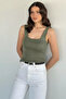 Square Collar Strappy Lycra Women's Knitwear Blouse (Available in S, M, L) - 2