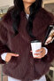 Women's Lined Fur Short Coat - 3