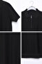 Men's Polo Collar Half Zipper Patterned Knitwear T-Shirt - 3