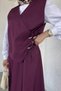Gülseli Tie-Up Vest Shirt Skirt Hijab Three-Piece Set - 4
