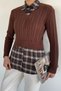 Gülseli Women's Shirt with Garnished Knitwear Blouse (Available in Sizes S-M-L.)