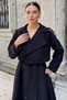 Women's Trench Fabric Jacket Dress Double Set - 3