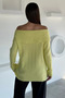 Women's Madonna Collar Self-Line Patterned Knitwear Blouse - 4