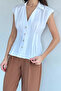 Women's Pleated Sleeveless Shirt - 3