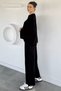 Polo Collar Blouse Pants Knitwear Double Set - 4