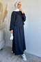 Crew Neck Blouse Elastic Waist Skirt Hijab Two-Piece Set