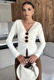 Front Rose Detailed Knitwear Blouse (Available in S, M, L)