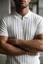 Men's Polo Collar Half Zip Knitwear T-Shirt