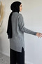 Crew Neck Scarf Hijab Knitwear Tunic - 4