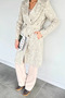 Women's Inner Lined Double Pocket Patterned Cashmere Coat - 2