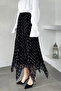 Polka Dot Pleated Hijab Chiffon Skirt with Elastic Waist - 4