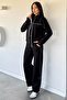 Women's Ruffled Front Zippered Elastic Waist Sweatpants Set