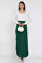Women's Crinkle Voile Skirt with Elastic Waist - 2