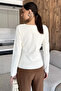 Front Rose Detailed Knitwear Blouse (Available in S, M, L) - 5