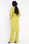 Women's pearl and stone embellished belted tunic and pants hijab two-piece set - 3