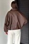 Women's Lined Casual Faux Leather Jacket - 4