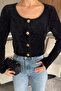 Ruffled Women's Crop Top Knitwear Cardigan (Available in S, M, L, XL) - 2