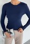 Women's Crew Neck Ribbed Knitwear Sweater - 2