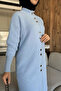 Gold Buttoned Hijab Soft Knitwear Cardigan - 4