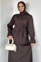 Ruffled Sequined Shirt Skirt Hijab Double Set - 3