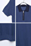 Men's Polo Collar Half Zipper Patterned Knitwear T-Shirt - 3