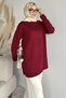 Gülseli Crew Neck Slit Hijab Knitwear Tunic - 2