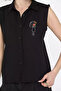 Embroidered Sleeveless Women's Linen Shirt - 4