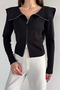 Gülseli Women's Baby Collar Zippered Knitwear Blouse