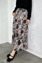 Patterned Chiffon Hijab Skirt with Elastic Waist - 2