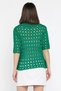 Women's Polo Neck Openwork Seasonal Knitwear Blouse - 3