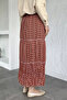 Patterned Chiffon Hijab Skirt with Elastic Waist - 3