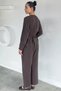 Gülseli Women's Pleated Belted Blouse and Elastic Waist Pants Two-Piece Set - 4