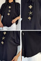 Gülseli Women's Shirt with Elastic Sleeves and Button Accessories - 5
