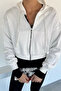 Women's Front Zipper Hooded Double Pocket Sweatshirt - 2