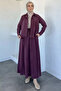 Elastic Waist Skirt, Front Zipper Jacket, Belted Hijab, Two-Piece Set