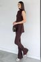Women's Stand Collar Blouse with Elastic Waist and Gathered Cuffs Trousers Two-Piece Set - 2