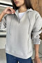 Half-Zip Three-Thread Ribbed Women's Sweatshirt - 3