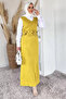 Rose patterned knitted dress shirt hijab two-piece set