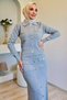 Button Detailed Cardigan Skirt Hijab Knitwear Two-Piece Set (Available in S-M-L Sizes) - 4