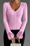 Sleeve Guipure Detailed V-Neck Knitwear Blouse - 3