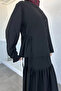 Elastic Waist Lace-Up Blouse Skirt Hijab Double Set - 4