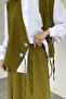 Elastic Waist Skirt, Stoned Vest, Hijab Three-Piece Set - 5